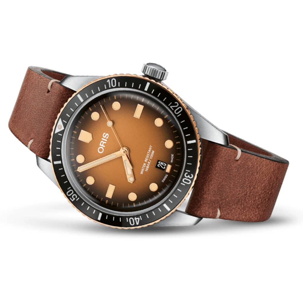 Oris Diver Sixty Five Movement Brown Gradient Dial