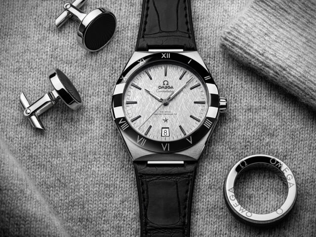 Omega Constellation Silk Embossed Silver Dial