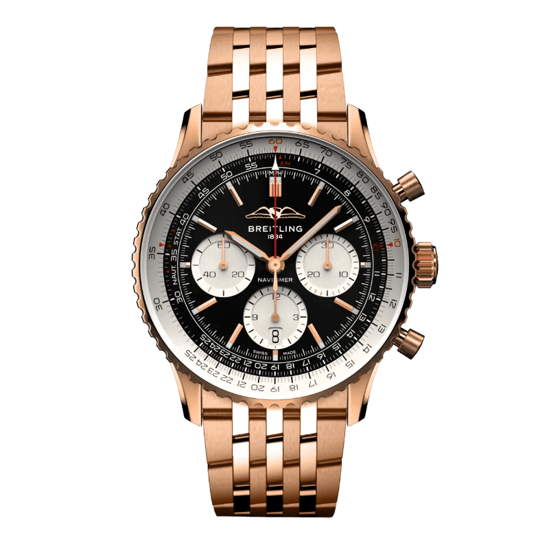 Mens Gold Breitling Navitimer B01 Chronograph RB0138211B1R1