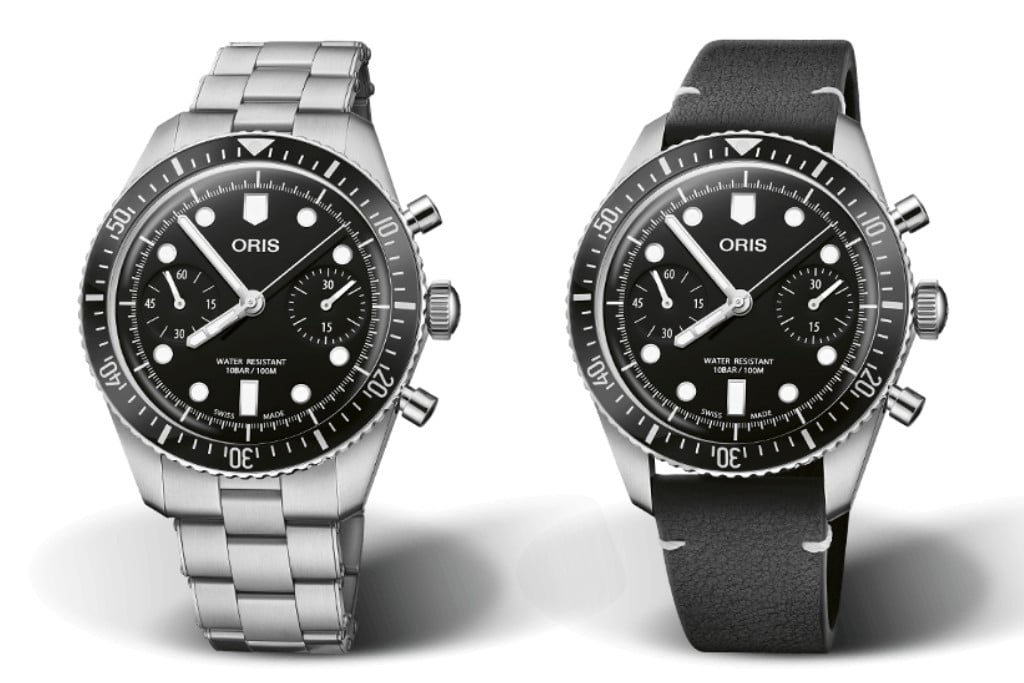 Oris Divers Sixty-Five Chronograph References - Steel and Leather