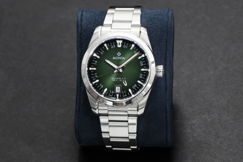 Green Dial Monta Noble Voyager GMT